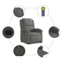 Sillón reclinable de masaje elevable cuero auténtico gris de , Sillones - Ref: Foro24-3204269, Precio: 403,00 €, Descuento: %