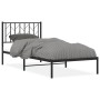 Estructura de cama con cabecero metal negro 90x200 cm de , Camas y somieres - Ref: Foro24-374430, Precio: 66,49 €, Descuento: %