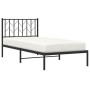 Estructura de cama con cabecero metal negro 90x200 cm de , Camas y somieres - Ref: Foro24-374430, Precio: 66,49 €, Descuento: %