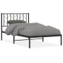 Estructura de cama con cabecero metal negro 100x200 cm de , Camas y somieres - Ref: Foro24-374432, Precio: 69,42 €, Descuento: %
