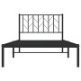 Estructura de cama con cabecero metal negro 100x200 cm de , Camas y somieres - Ref: Foro24-374432, Precio: 69,42 €, Descuento: %