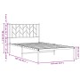 Estructura de cama con cabecero metal negro 100x200 cm de , Camas y somieres - Ref: Foro24-374432, Precio: 69,42 €, Descuento: %