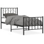 Estructura de cama con cabecero y estribo metal negro 75x190 cm de , Camas y somieres - Ref: Foro24-374445, Precio: 65,69 €, ...