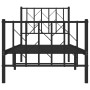Estructura de cama con cabecero y estribo metal negro 75x190 cm de , Camas y somieres - Ref: Foro24-374445, Precio: 65,69 €, ...