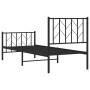 Estructura de cama con cabecero y estribo metal negro 75x190 cm de , Camas y somieres - Ref: Foro24-374445, Precio: 65,69 €, ...