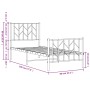 Estructura de cama con cabecero y estribo metal negro 75x190 cm de , Camas y somieres - Ref: Foro24-374445, Precio: 65,69 €, ...