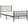 Estructura de cama con cabecero y estribo metal negro 90x190 cm de , Camas y somieres - Ref: Foro24-374447, Precio: 80,80 €, ...
