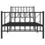 Estructura de cama con cabecero y estribo metal negro 90x190 cm de , Camas y somieres - Ref: Foro24-374447, Precio: 80,80 €, ...