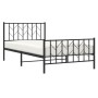 Estructura de cama con cabecero y estribo metal negro 107x203cm de , Camas y somieres - Ref: Foro24-374451, Precio: 81,47 €, ...
