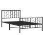 Estructura de cama con cabecero y estribo metal negro 107x203cm de , Camas y somieres - Ref: Foro24-374451, Precio: 81,47 €, ...