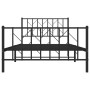 Estructura de cama con cabecero y estribo metal negro 107x203cm de , Camas y somieres - Ref: Foro24-374451, Precio: 81,47 €, ...
