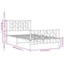 Estructura de cama con cabecero y estribo metal negro 107x203cm de , Camas y somieres - Ref: Foro24-374451, Precio: 81,47 €, ...