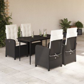 Set de muebles jardín 5 pzas con cojines ratán sintético negro en Conjuntos de jardín | Comprar online en Foru.es