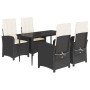 Set de muebles jardín 5 pzas con cojines ratán sintético negro en Conjuntos de jardín | Comprar online en Foru.es