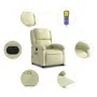 Sillón reclinable masaje eléctrico de pie cuero auténtico crema de , Sillones - Ref: Foro24-3204276, Precio: 457,31 €, Descue...