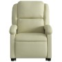 Sillón reclinable masaje eléctrico de pie cuero auténtico crema de , Sillones - Ref: Foro24-3204276, Precio: 435,96 €, Descue...