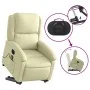 Sillón reclinable masaje eléctrico de pie cuero auténtico crema de , Sillones - Ref: Foro24-3204276, Precio: 457,31 €, Descue...