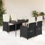 Set de muebles jardín 5 pzas con cojines ratán sintético negro en Conjuntos de jardín | Comprar online en Foru.es