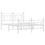 Estructura cama metal con cabecero y estribo blanco 140x200 cm de , Camas y somieres - Ref: Foro24-374407, Precio: 108,31 €, ...