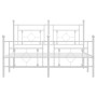 Estructura cama metal con cabecero y estribo blanco 140x200 cm de , Camas y somieres - Ref: Foro24-374407, Precio: 108,31 €, ...