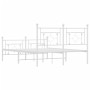 Estructura cama metal con cabecero y estribo blanco 140x200 cm de , Camas y somieres - Ref: Foro24-374407, Precio: 108,31 €, ...