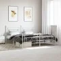 Metal bed frame with headboard and footboard white 183x213 cm by , Beds and slatted bases - Ref: Foro24-374411, Price: 123,00...