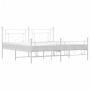 Estructura cama metal con cabecero y pie cama blanco 183x213 cm de , Camas y somieres - Ref: Foro24-374411, Precio: 124,75 €,...