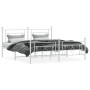 Estructura cama metal con cabecero y pie cama blanco 183x213 cm de , Camas y somieres - Ref: Foro24-374411, Precio: 124,75 €,...