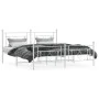 Metal bed frame with headboard and footboard white 183x213 cm by , Beds and slatted bases - Ref: Foro24-374411, Price: 123,00...