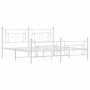 Estructura cama metal con cabecero y pie cama blanco 183x213 cm de , Camas y somieres - Ref: Foro24-374411, Precio: 124,75 €,...
