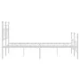 Metal bed frame with headboard and footboard white 183x213 cm by , Beds and slatted bases - Ref: Foro24-374411, Price: 123,00...