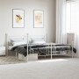 Estructura cama metal con cabecero y estribo blanco 200x200 cm de , Camas y somieres - Ref: Foro24-374413, Precio: 138,79 €, ...