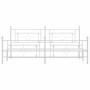 Estructura cama metal con cabecero y estribo blanco 200x200 cm de , Camas y somieres - Ref: Foro24-374413, Precio: 138,79 €, ...