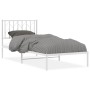 Estructura de cama de metal con cabecero blanco 90x200 cm de , Camas y somieres - Ref: Foro24-374479, Precio: 62,45 €, Descue...