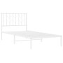 Estructura de cama de metal con cabecero blanco 90x200 cm de , Camas y somieres - Ref: Foro24-374479, Precio: 62,45 €, Descue...