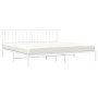 Estructura de cama con cabecero metal blanca 200x200 cm de , Camas y somieres - Ref: Foro24-374493, Precio: 117,44 €, Descuen...