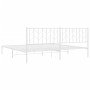 Estructura de cama con cabecero metal blanca 200x200 cm de , Camas y somieres - Ref: Foro24-374493, Precio: 117,44 €, Descuen...