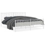 Estructura cama metal con cabecero y pie cama blanco 183x213 cm de , Camas y somieres - Ref: Foro24-374509, Precio: 117,21 €,...