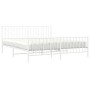 Estructura cama metal con cabecero y pie cama blanco 183x213 cm de , Camas y somieres - Ref: Foro24-374509, Precio: 117,21 €,...