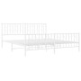 Estructura cama metal con cabecero y pie cama blanco 183x213 cm de , Camas y somieres - Ref: Foro24-374509, Precio: 117,21 €,...