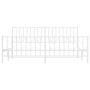 Estructura cama metal con cabecero y pie cama blanco 183x213 cm de , Camas y somieres - Ref: Foro24-374509, Precio: 117,21 €,...