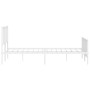 Estructura cama metal con cabecero y pie cama blanco 183x213 cm de , Camas y somieres - Ref: Foro24-374509, Precio: 117,21 €,...