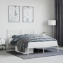 Estructura de cama con cabecero metal blanca 140x200 cm de , Camas y somieres - Ref: Foro24-374487, Precio: 117,08 €, Descuen...