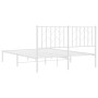 Estructura de cama con cabecero metal blanca 140x200 cm de , Camas y somieres - Ref: Foro24-374487, Precio: 117,08 €, Descuen...