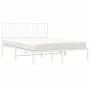Metal bed frame with white headboard 135x190 cm by , Beds and slatted bases - Ref: Foro24-374485, Price: 103,47 €, Discount: %