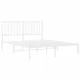 Metal bed frame with white headboard 135x190 cm by , Beds and slatted bases - Ref: Foro24-374485, Price: 103,47 €, Discount: %