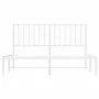 Metal bed frame with white headboard 135x190 cm by , Beds and slatted bases - Ref: Foro24-374485, Price: 103,47 €, Discount: %
