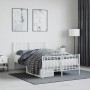 Estructura cama metal con cabecero y estribo blanco 120x200 cm de , Camas y somieres - Ref: Foro24-374502, Precio: 103,94 €, ...