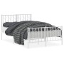 Estructura cama metal con cabecero y estribo blanco 120x200 cm de , Camas y somieres - Ref: Foro24-374502, Precio: 103,94 €, ...