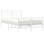 Estructura cama metal con cabecero y estribo blanco 120x200 cm de , Camas y somieres - Ref: Foro24-374502, Precio: 103,94 €, ...